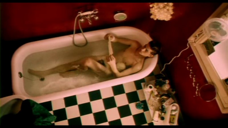 nude boy in bath