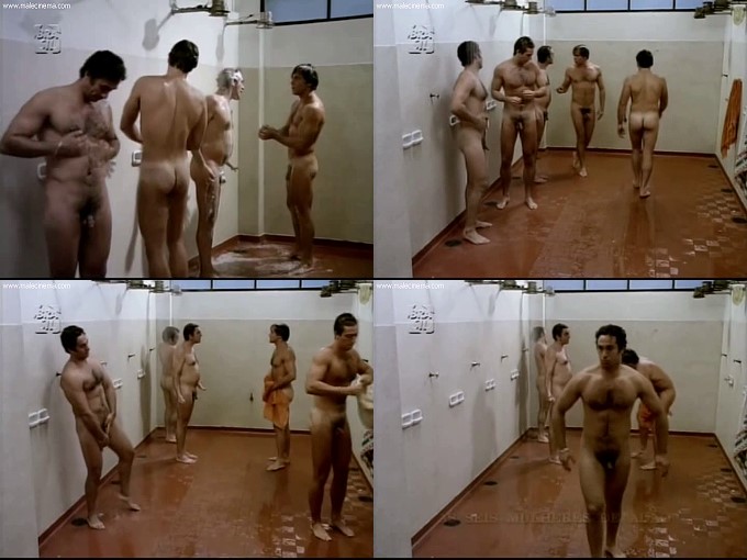 hairy men showering