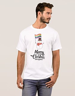 gay merry christmas snowman